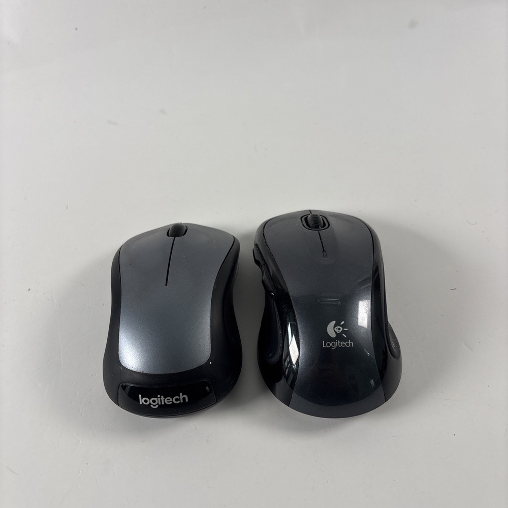 Lot of 2 Logitech Wireless Mouse Black Gray USB Office Mice  Untested